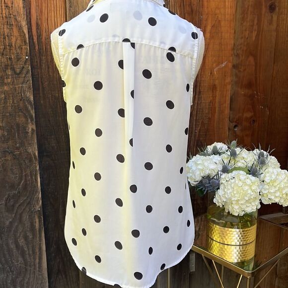 BANANA REPUBLIC SLEEVELESS SPOTTED SHIRT, Size Petie M - Picture 4 of 7